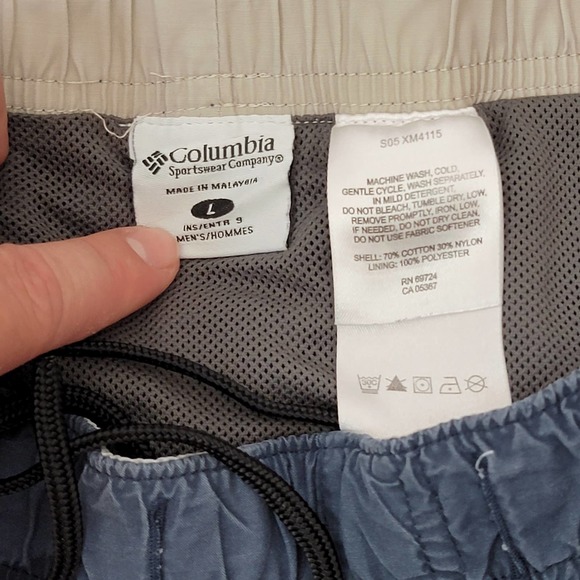 Columbia Mens L Swim Shorts Trunks Navy Drawstring Mesh Lined Hiking Fishing - Picture 4 of 7